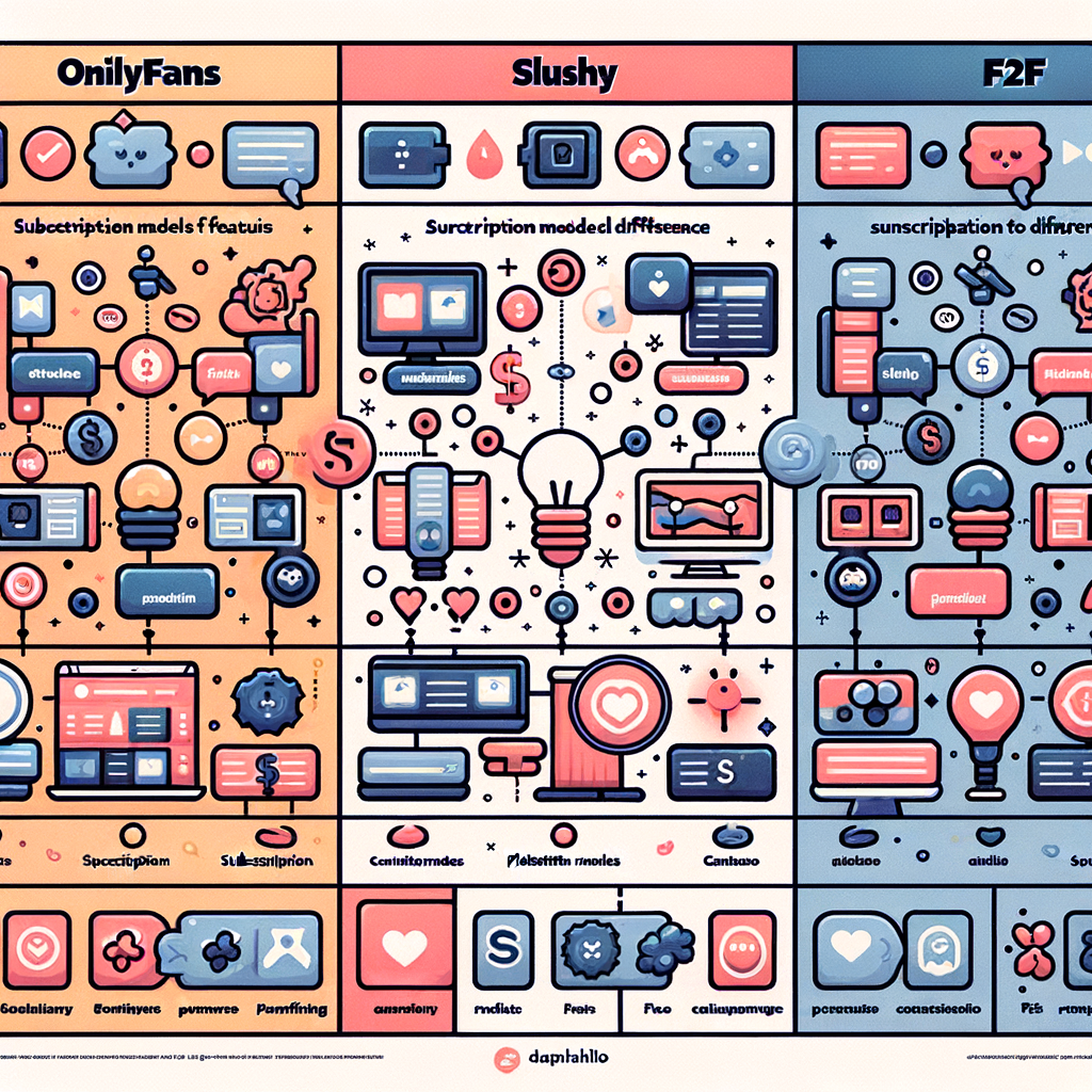 Vergelijking van Populaire Content Creator Platformen: OnlyFans, Slushy, FanCentro en F2F